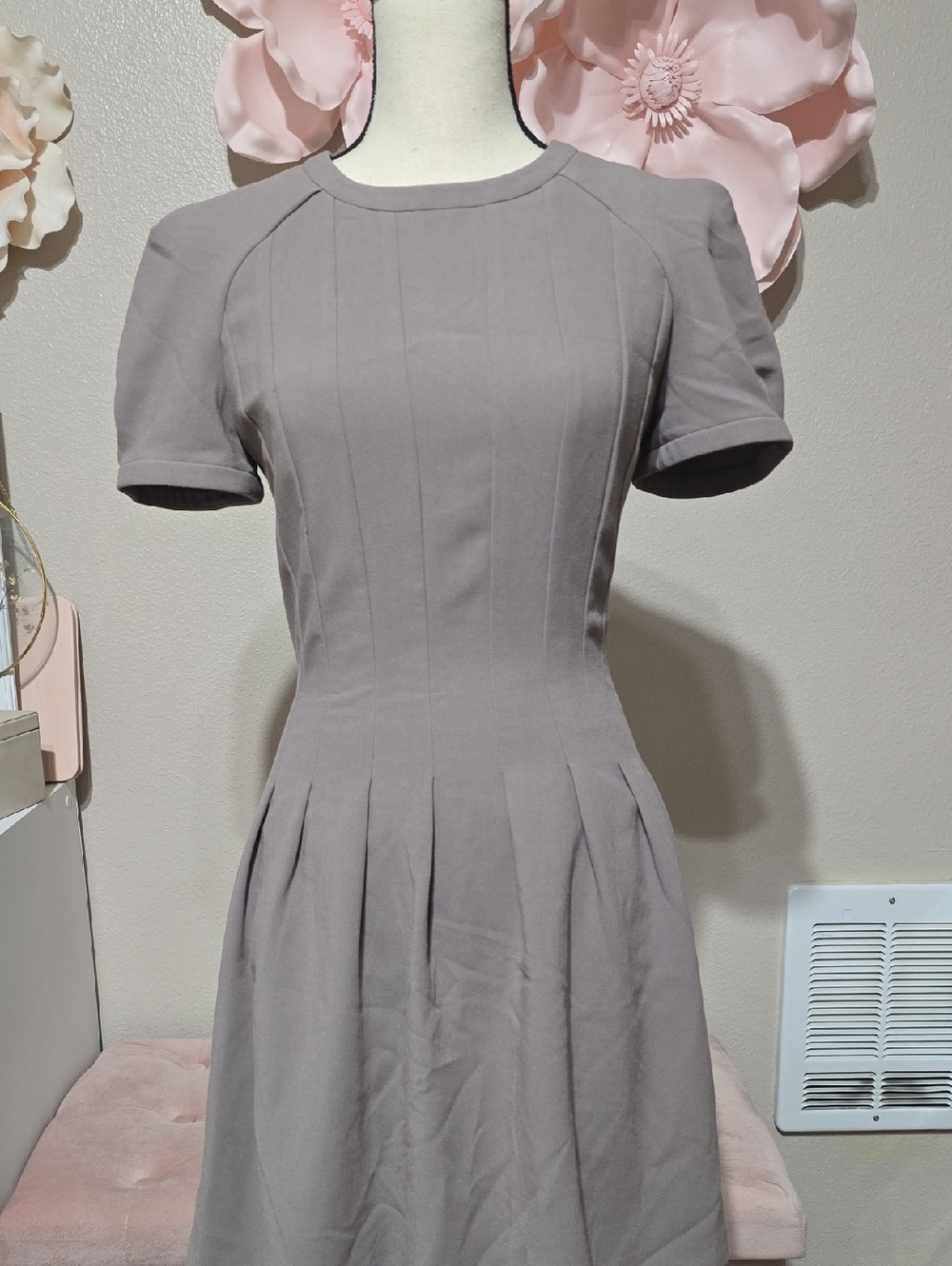 WTI8 by Walter Baker Taupe Fit & Flare Dress XS